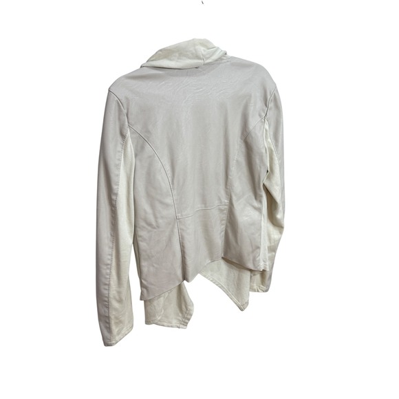 BLANKNYC Womens Sz M Asymmetrical Drape Lagenlook Jacket Cream Quiet Luxury - Picture 6 of 12